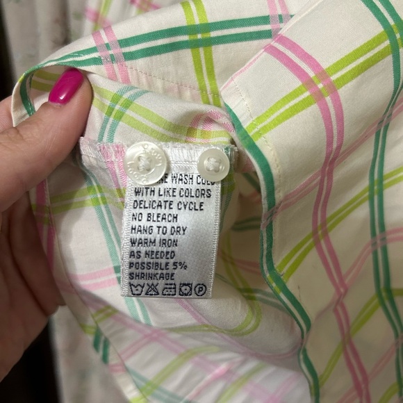 Lilly Pulitzer Dress Shirt Pink Button Cotton Blouse Size 10 - Picture 3 of 4